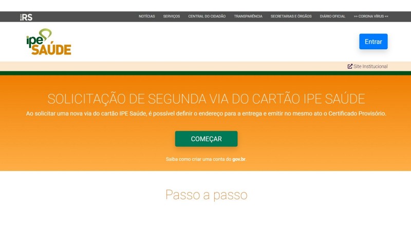 Reprodução do site onde se faz a solicitação da segunda via